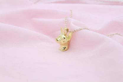 Tiny Companion Chihuahua Urn Necklace – 925 Sterling Silver Dog Ash Pendant with Optional Engraving (20 mm)