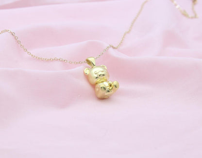 Bear Urn Necklace – 925 Sterling Silver Memorial Ash Pendant (18 mm)