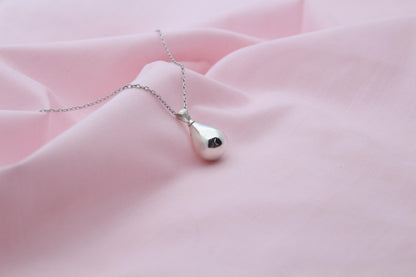 Tear Drop Urn Necklace – 925 Sterling Silver, Top-Loading Memorial Keepsake Pendant (3 Size Options)