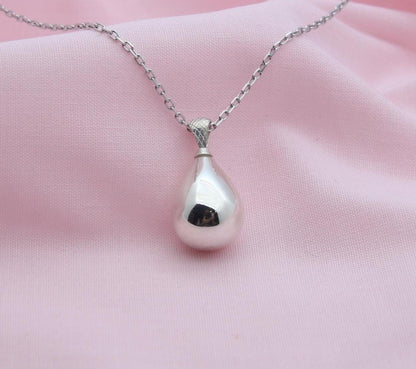 Tear Drop Urn Necklace – 925 Sterling Silver, Top-Loading Memorial Keepsake Pendant (3 Size Options)