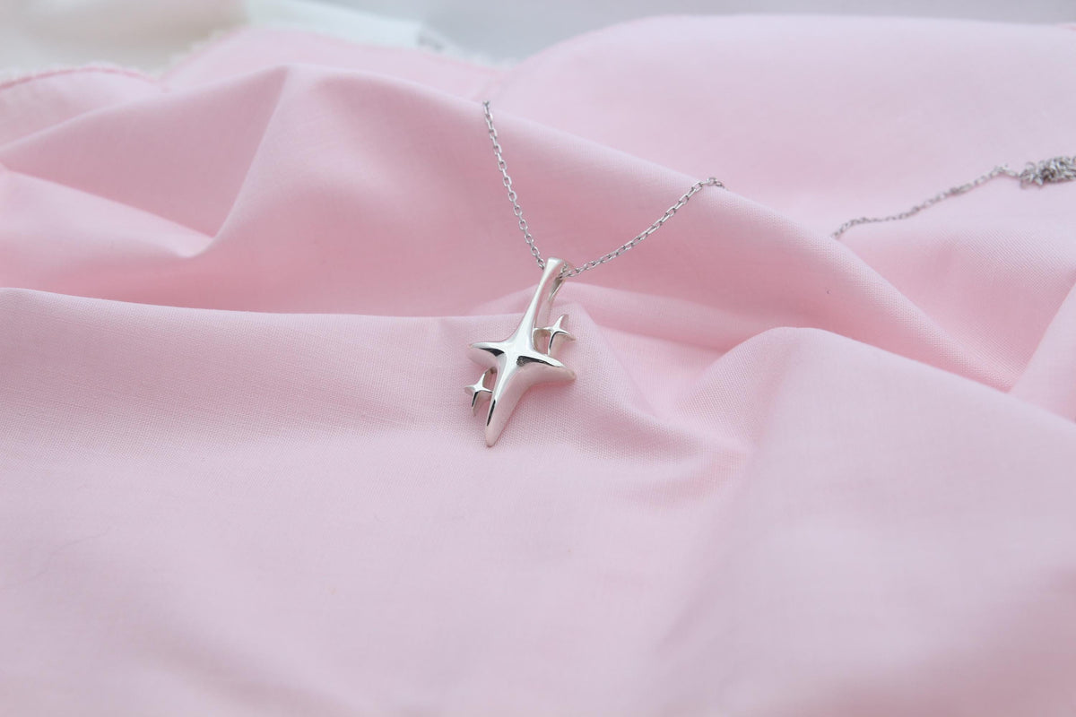 North Star Urn Necklace – 925 Sterling Silver Memorial Ash Pendant (26 mm / 32 mm)