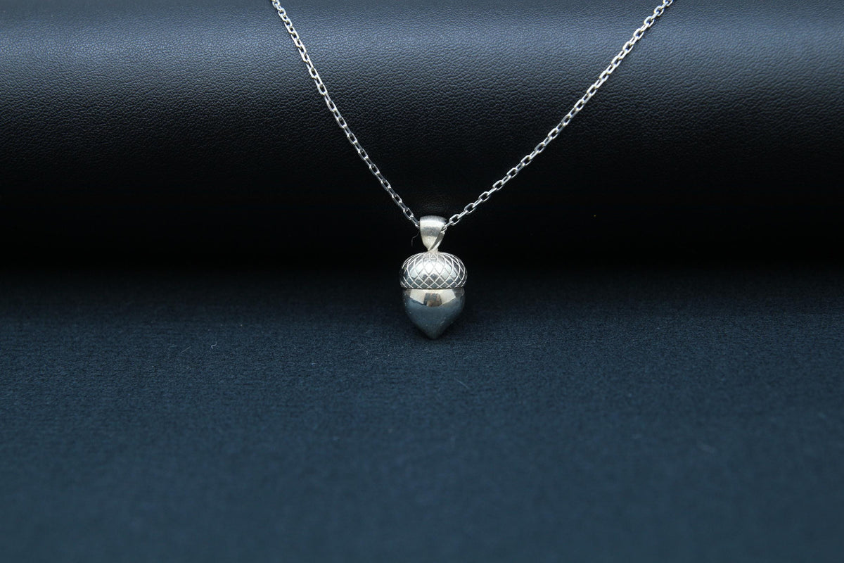 Acorn Urn Necklace – 925 Sterling Silver Memorial Keepsake Pendant (13.5 mm)