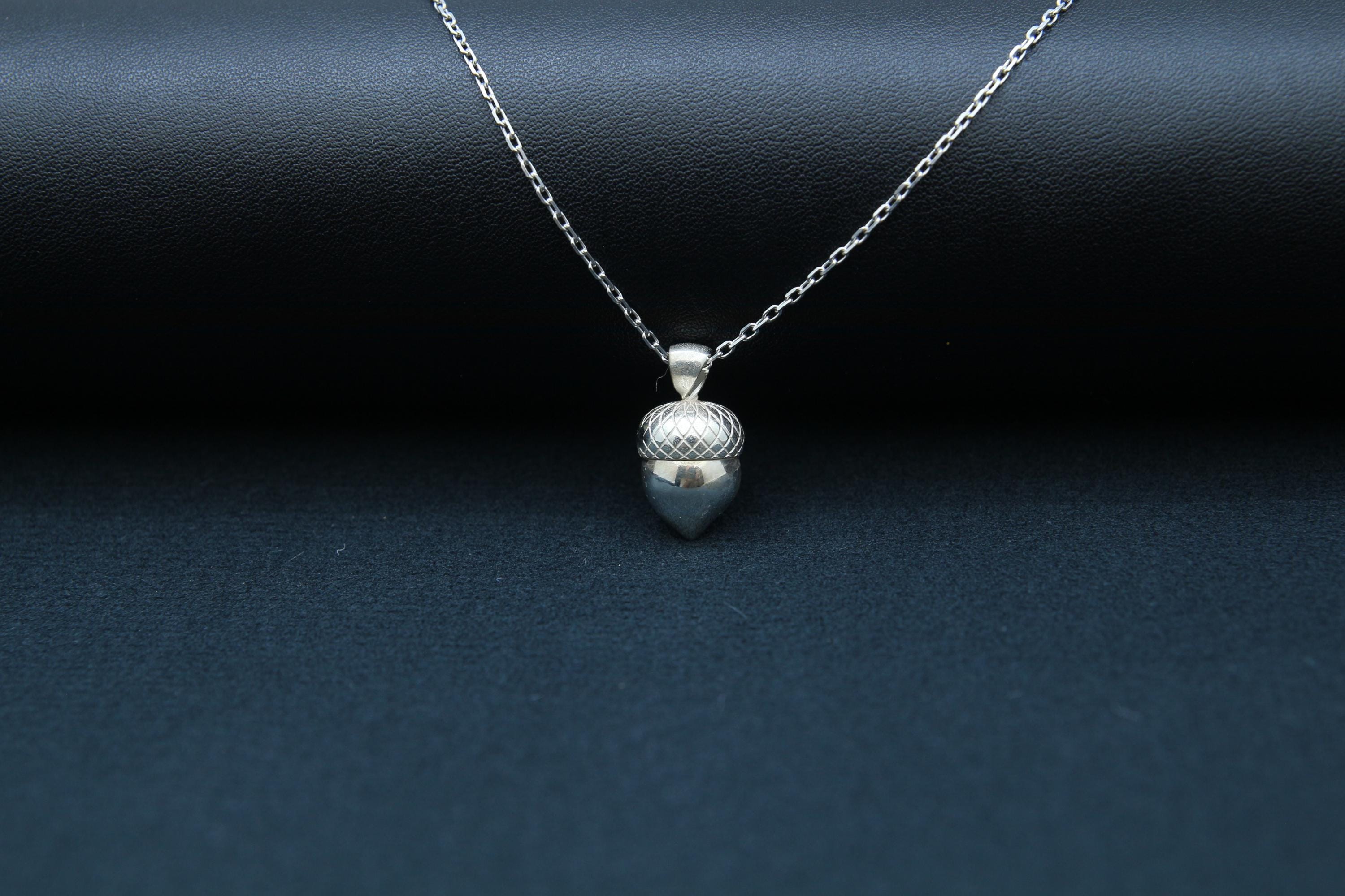 Acorn Urn Necklace – 925 Sterling Silver Memorial Keepsake Pendant (13.5 mm)