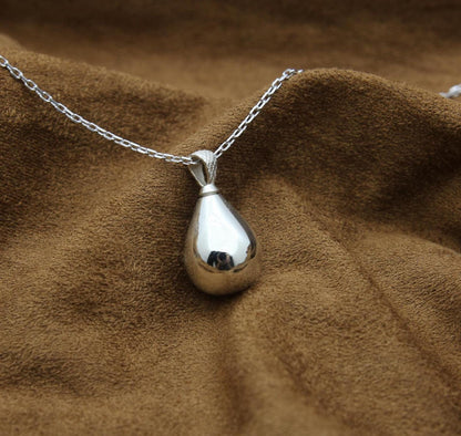 Tear Drop Urn Necklace – 925 Sterling Silver, Top-Loading Memorial Keepsake Pendant (3 Size Options)