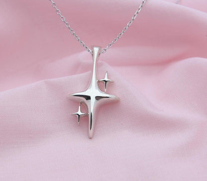 North Star Urn Necklace – 925 Sterling Silver Memorial Ash Pendant (26 mm / 32 mm)