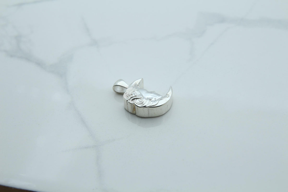Moon Woman Silhouette Urn Necklace – 925 Sterling Silver Memorial Ash Pendant (16.5 mm)