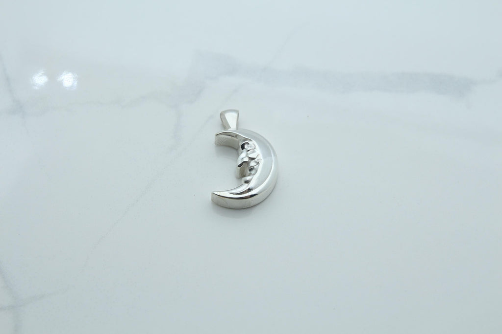 Moon Grandpa Urn Necklace – 925 Sterling Silver Memorial Ash Pendant (20 mm)