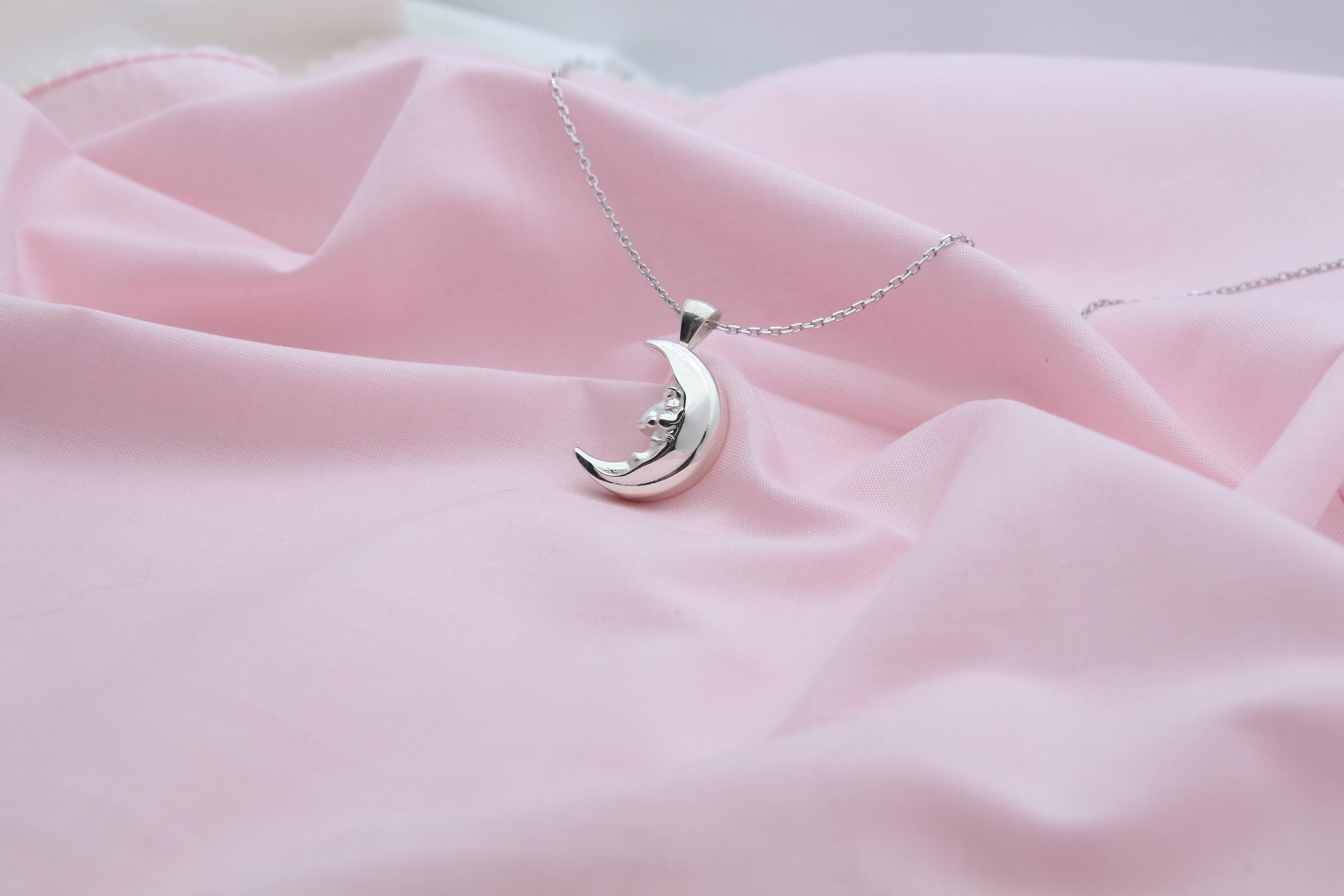Moon Grandpa Urn Necklace – 925 Sterling Silver Memorial Ash Pendant (20 mm)