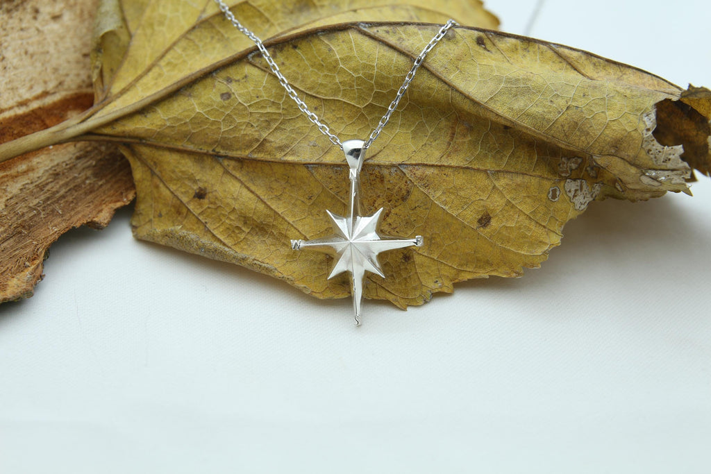 Compass Urn Necklace – 925 Sterling Silver Memorial Ash Pendant (25 mm)
