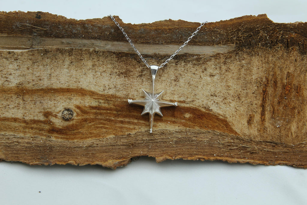 Compass Urn Necklace – 925 Sterling Silver Memorial Ash Pendant (25 mm)