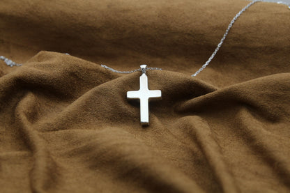 Cross Urn Necklace – 925 Sterling Silver Memorial Ash Pendant with Optional Engraving