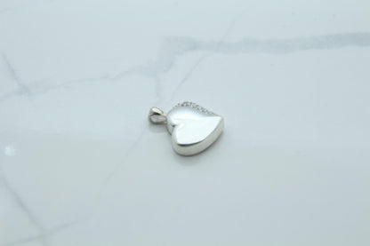 Heart Urn Necklace – 925 Sterling Silver Memorial Ash Pendant (15 mm) – Personalized Engraving Available