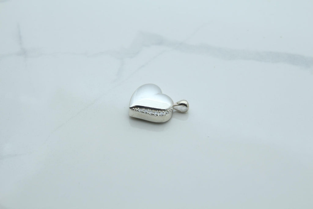 Heart Urn Necklace – 925 Sterling Silver Memorial Ash Pendant (15 mm) – Personalized Engraving Available