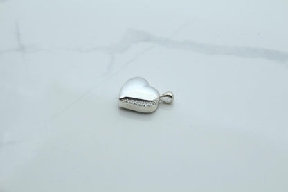 Heart Urn Necklace – 925 Sterling Silver Memorial Ash Pendant (15 mm) – Personalized Engraving Available