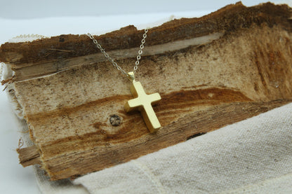 Sacred Cross Keepsake Urn Necklace – 925 Sterling Silver Ash Pendant with Optional Engraving (22 • 25 mm)