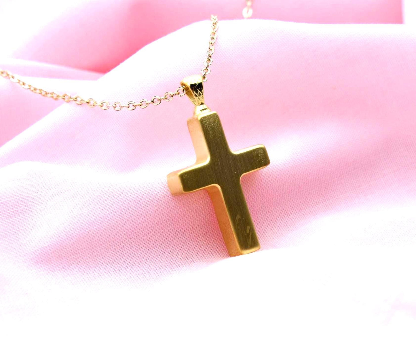 Sacred Cross Keepsake Urn Necklace – 925 Sterling Silver Ash Pendant with Optional Engraving (22 • 25 mm)