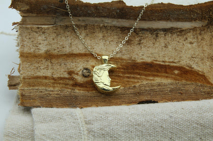 Lunar Goddess Silhouette Urn Necklace – 925 Sterling Silver Memorial Ash Pendant with Optional Engraving (16.5 mm)