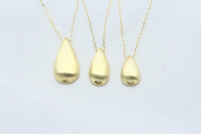 Elegant Teardrop Memorial Urn Necklace – 925 Sterling Silver Ash Holder Pendant – Custom Engraving Available