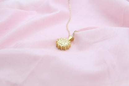 Solar Harmony Urn Necklace – 925 Sterling Silver Sun Ash Pendant with Optional Engraving (14 mm)