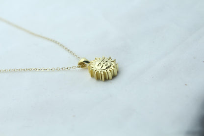 Solar Harmony Urn Necklace – 925 Sterling Silver Sun Ash Pendant with Optional Engraving (14 mm)