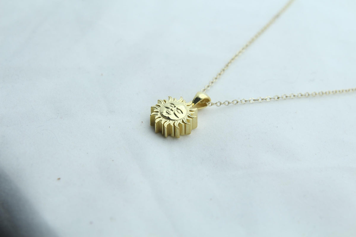 Solar Harmony Urn Necklace – 925 Sterling Silver Sun Ash Pendant with Optional Engraving (14 mm)