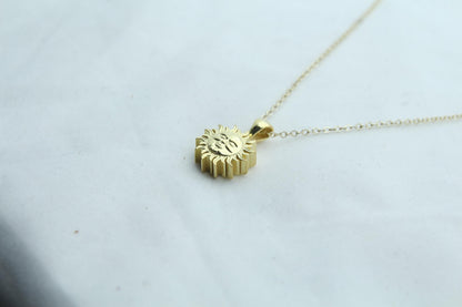 Solar Harmony Urn Necklace – 925 Sterling Silver Sun Ash Pendant with Optional Engraving (14 mm)