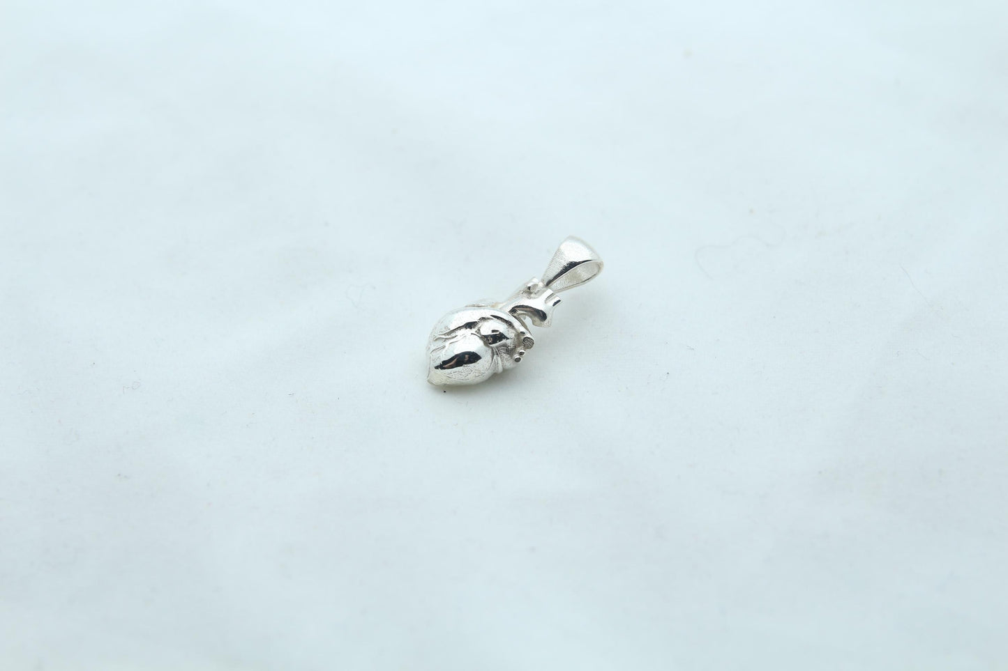 Anatomic Heart Memorial Urn Necklace – 925 Sterling Silver Anatomical Ash Pendant with (15 mm)