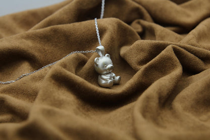 Bear Spirit Urn Necklace – 925 Sterling Silver Memorial Ash Pendant (18 mm)