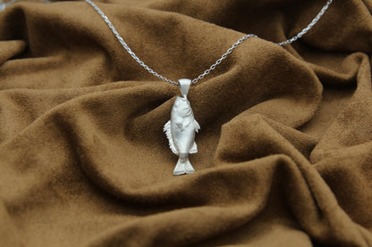 Ocean Whisper Fish Urn Necklace – 925 Sterling Silver Memorial Ash Pendant (27 mm)