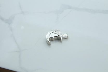Moon Woman Silhouette Urn Necklace – 925 Sterling Silver Memorial Ash Pendant (16.5 mm)