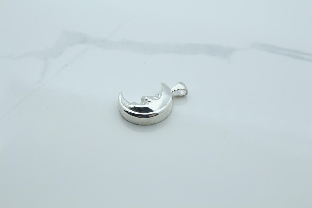 Moon Grandpa Urn Necklace – 925 Sterling Silver Memorial Ash Pendant (20 mm)