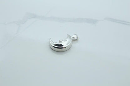 Moon Grandpa Urn Necklace – 925 Sterling Silver Memorial Ash Pendant (20 mm)