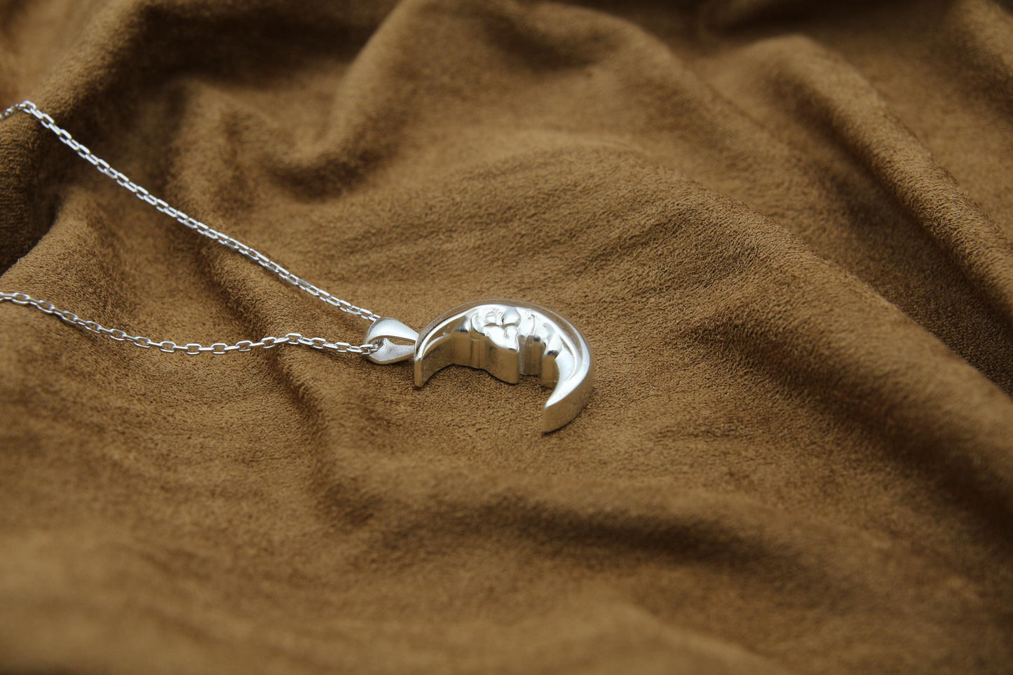 Moon Grandpa Urn Necklace – 925 Sterling Silver Memorial Ash Pendant (20 mm)