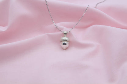 Acorn Urn Necklace – 925 Sterling Silver Memorial Keepsake Pendant (13.5 mm)
