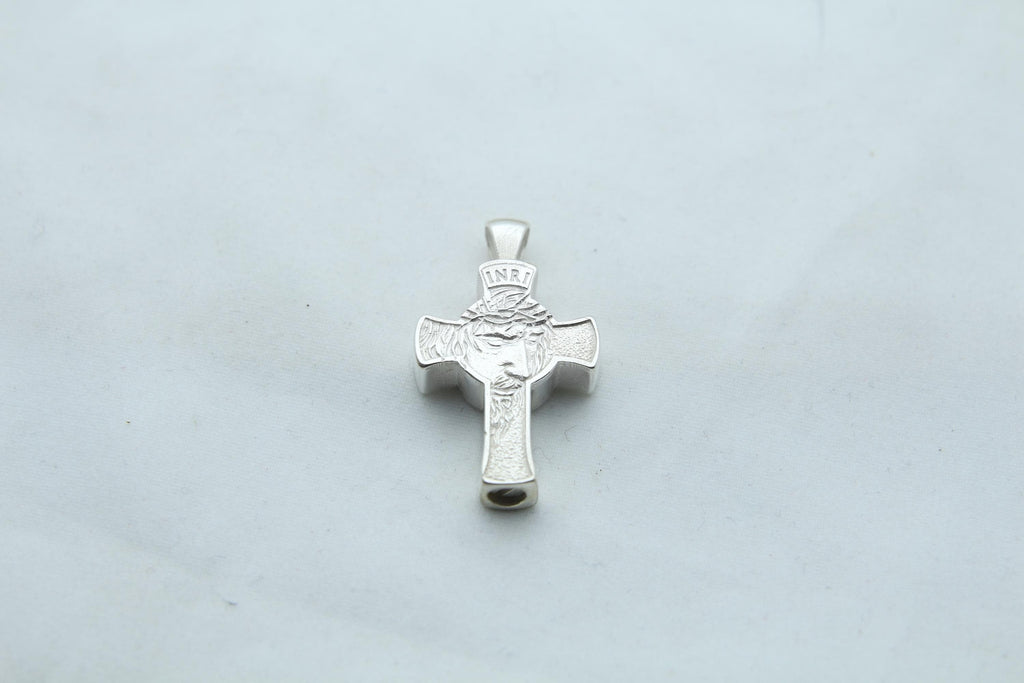 Divine Savior Urn Necklace – 925 Sterling Silver Jesus Cross Ash Pendant (24 mm)