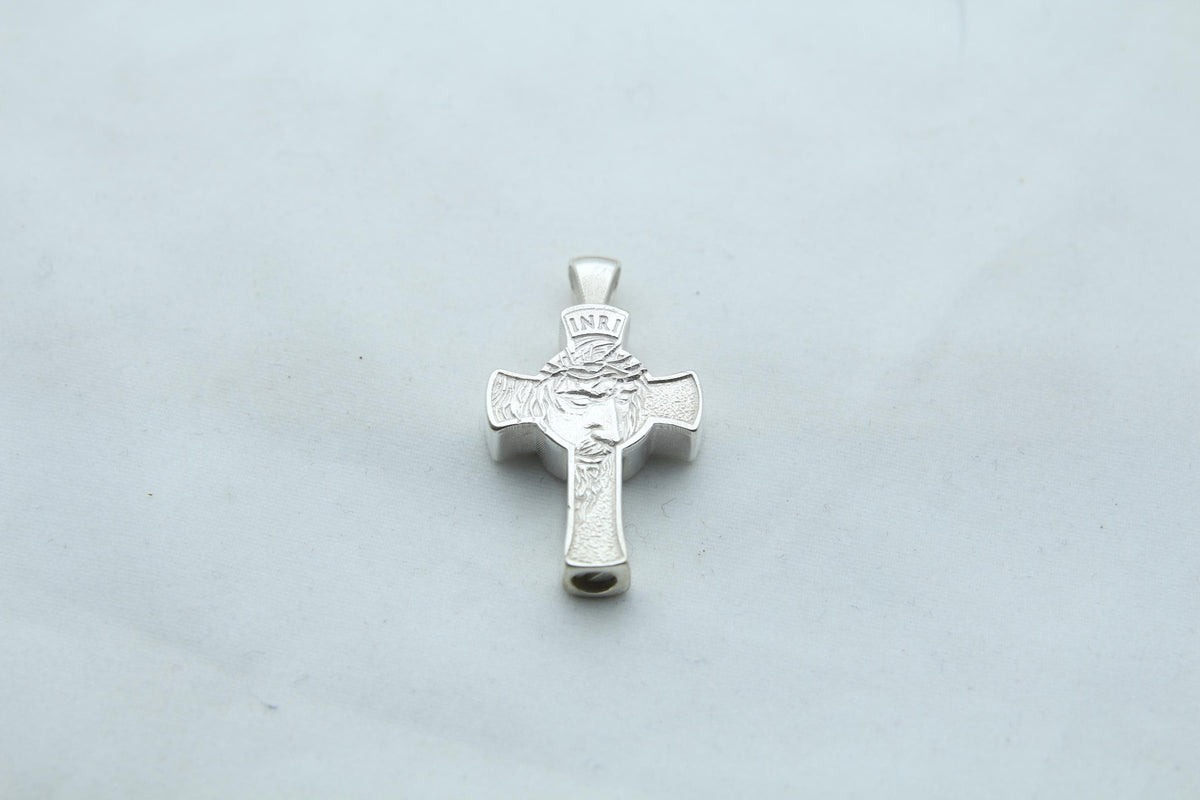 Divine Savior Urn Necklace – 925 Sterling Silver Jesus Cross Ash Pendant (24 mm)