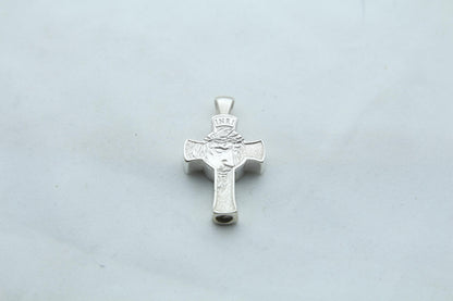 Divine Savior Urn Necklace – 925 Sterling Silver Jesus Cross Ash Pendant (24 mm)