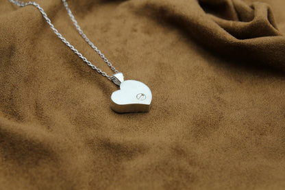 Mother & Child Heart Urn Necklace – 925 Sterling Silver Memorial Ash Pendant (16 mm)