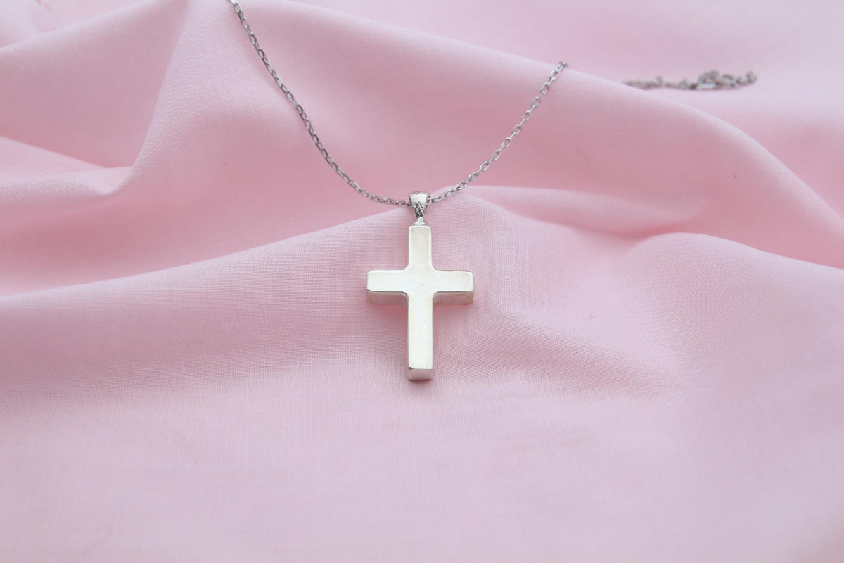 Cross Urn Necklace – 925 Sterling Silver Memorial Ash Pendant with Optional Engraving