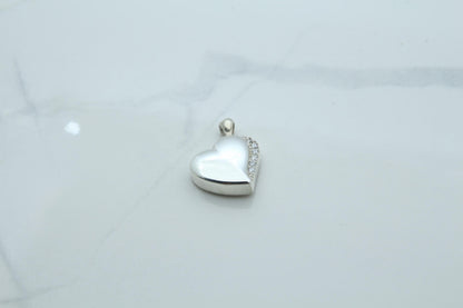Heart Urn Necklace – 925 Sterling Silver Memorial Ash Pendant (15 mm) – Personalized Engraving Available