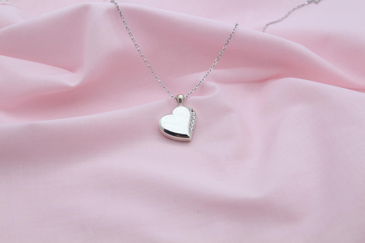 Heart Urn Necklace – 925 Sterling Silver Memorial Ash Pendant (15 mm) – Personalized Engraving Available