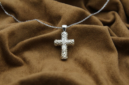 Celtic Cross Heritage Urn Necklace – 925 Sterling Silver Memorial Ash Pendant (24 mm)