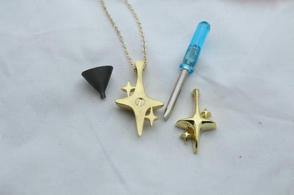 Eternal Polaris Urn Necklace – 925 Sterling Silver North Star Memorial Ash Pendant (26 mm & 32 mm)