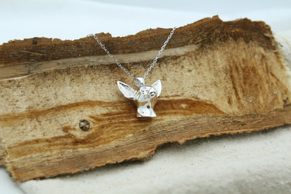 Chihuahua Love Memorial Urn Necklace – 925 Sterling Silver Dog Ash Pendant with Optional Engraving (20 mm)