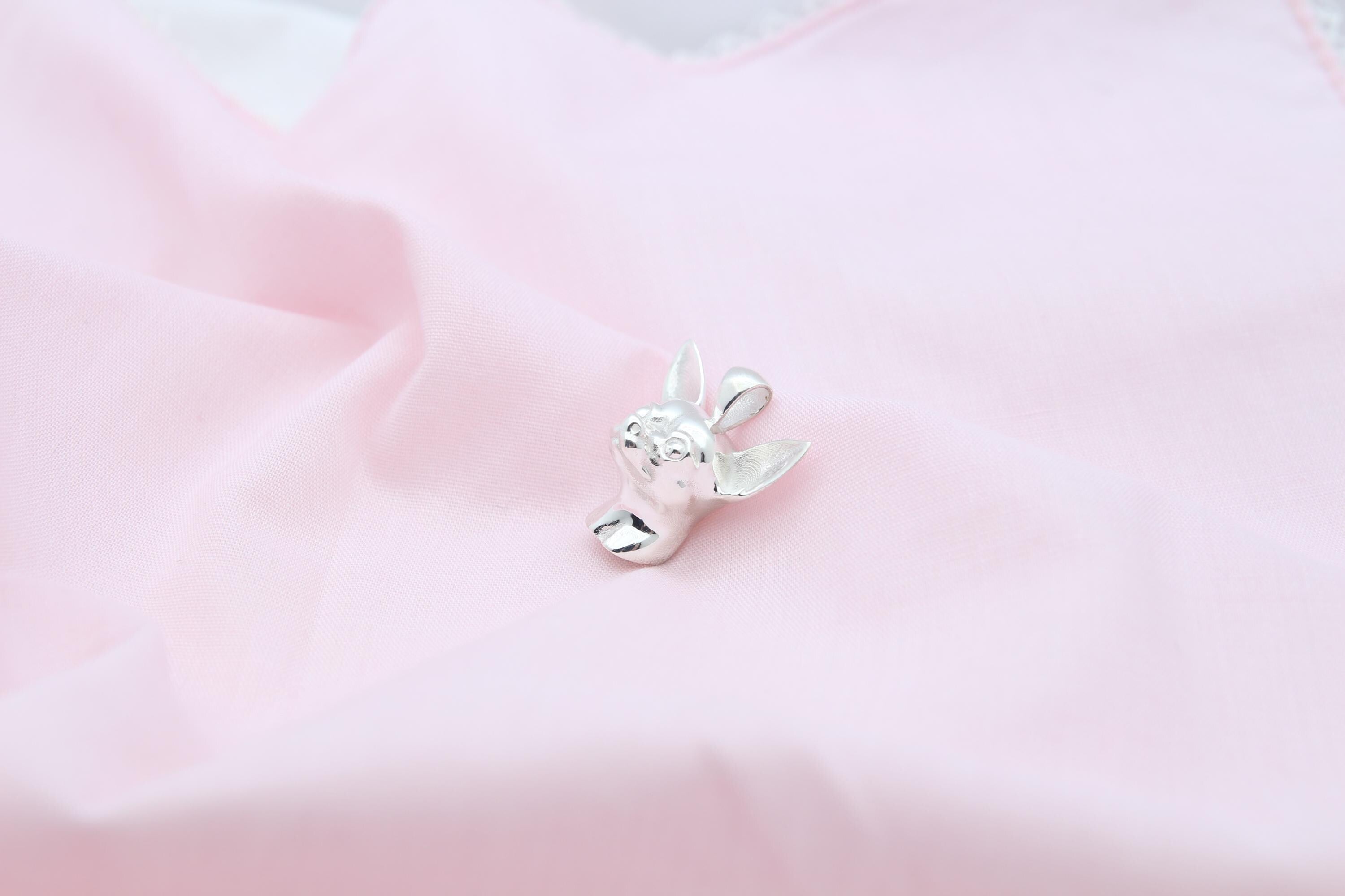 Chihuahua Love Memorial Urn Necklace – 925 Sterling Silver Dog Ash Pendant with Optional Engraving (20 mm)