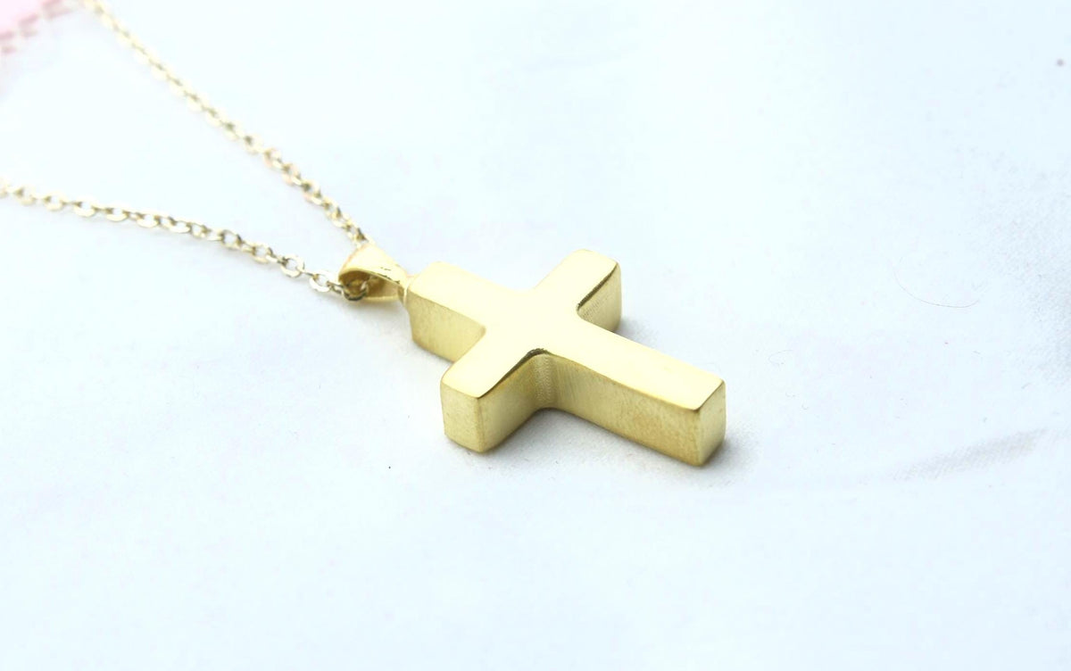 Sacred Cross Keepsake Urn Necklace – 925 Sterling Silver Ash Pendant with Optional Engraving (22 • 25 mm)