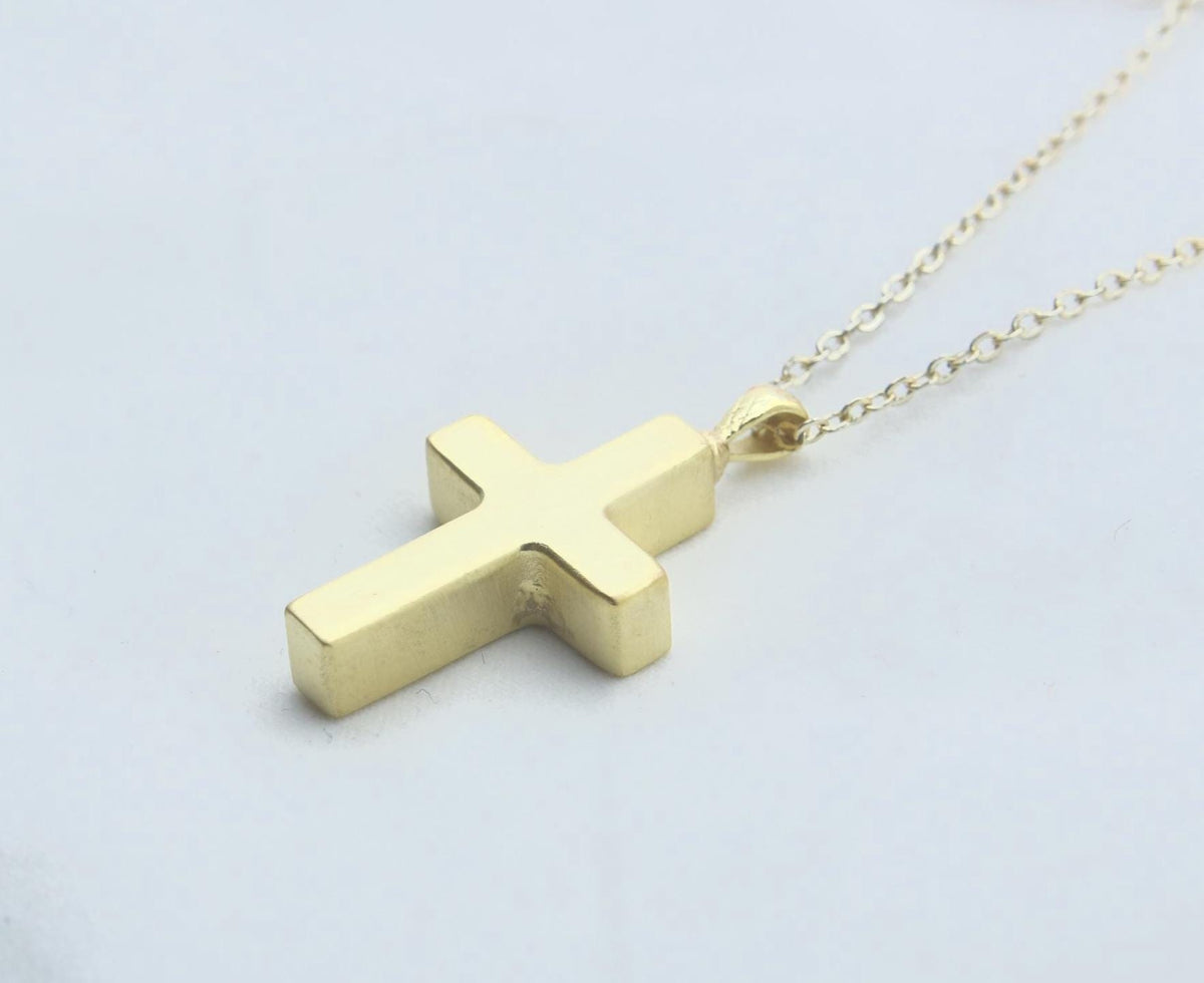 Sacred Cross Keepsake Urn Necklace – 925 Sterling Silver Ash Pendant with Optional Engraving (22 • 25 mm)