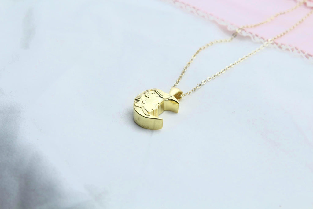 Lunar Goddess Silhouette Urn Necklace – 925 Sterling Silver Memorial Ash Pendant with Optional Engraving (16.5 mm)