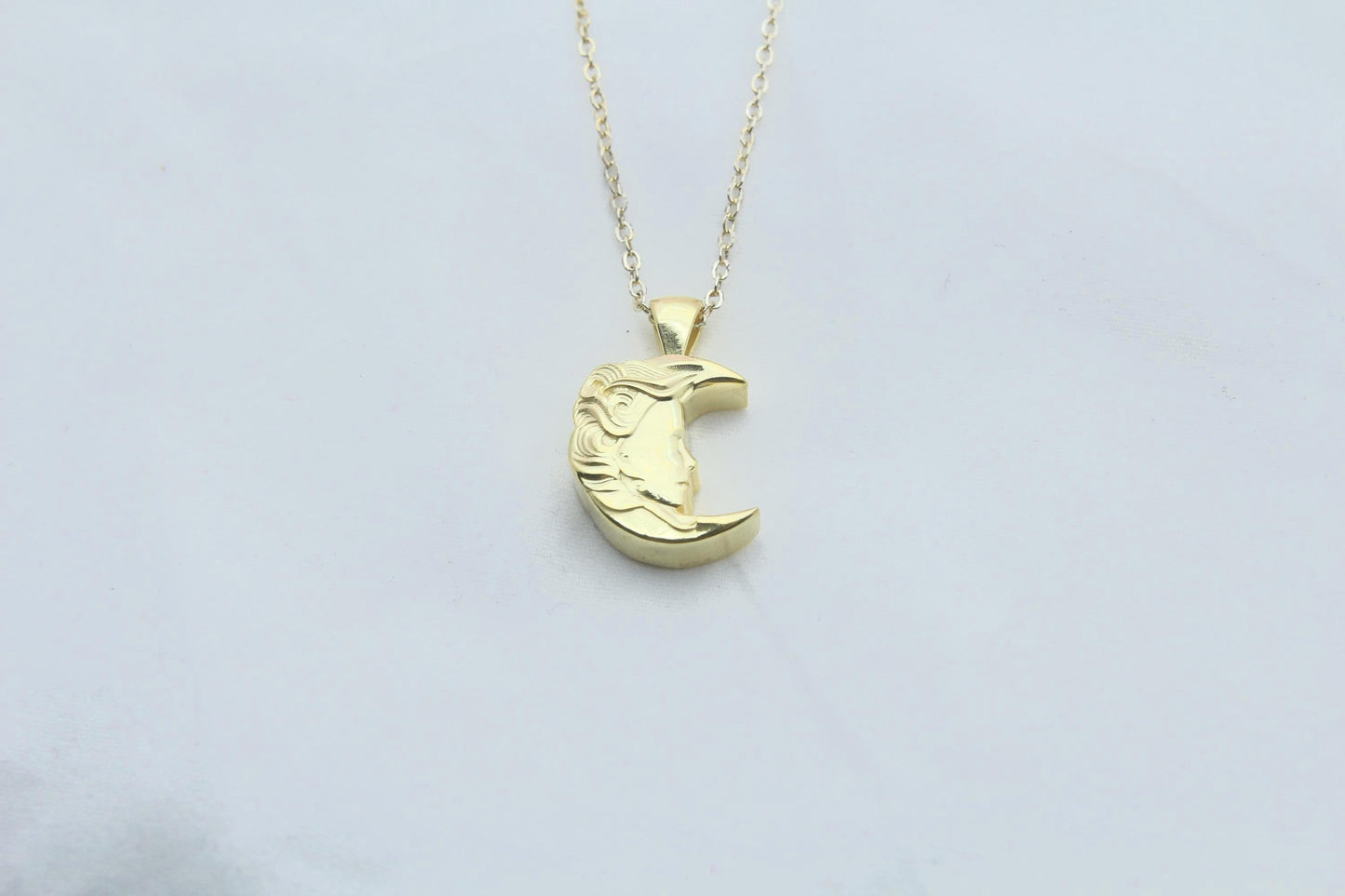 Lunar Goddess Silhouette Urn Necklace – 925 Sterling Silver Memorial Ash Pendant with Optional Engraving (16.5 mm)