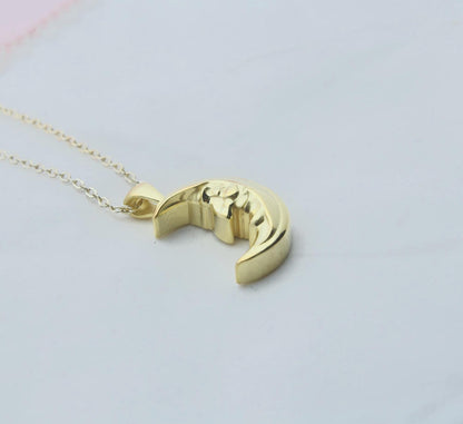 Lunar Muse Memorial Urn Necklace – 925 Sterling Silver Ash Pendant with Optional Engraving (16.5 mm)